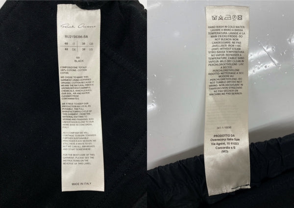 リックオウエンス Rick Owens 21SS MASTODON CARGO PANTS マストドン カーゴ パンツ スウェット ボタン ズボン 黒 無地 RU21S6396-BA カーゴパンツ ブラック US 38 104MB-384