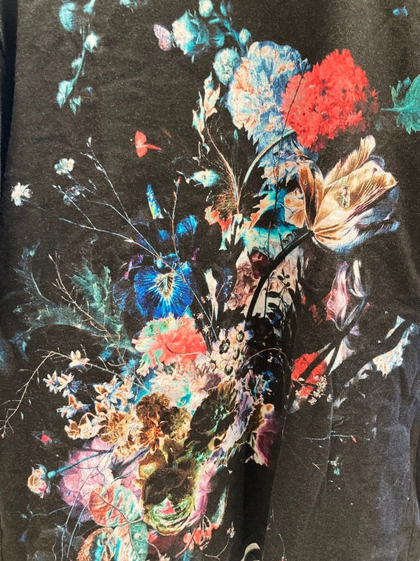ラッドミュージシャン LAD MUSICIAN FLOWER BIG T-SHIRT フラワービッグTシャツ 花柄 ビッグT トップス カットソー  黒 日本製 2119-706 サイズ46 Tシャツ プリント ブラック 101MT-4394