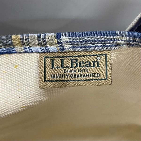 【曜日割引対象外】 エルエルビーン L.L.Bean 特大トートバッグ チェック パッチワーク 5956 バッグ メンズバッグ トートバッグ ブルー 201goods-697 VB