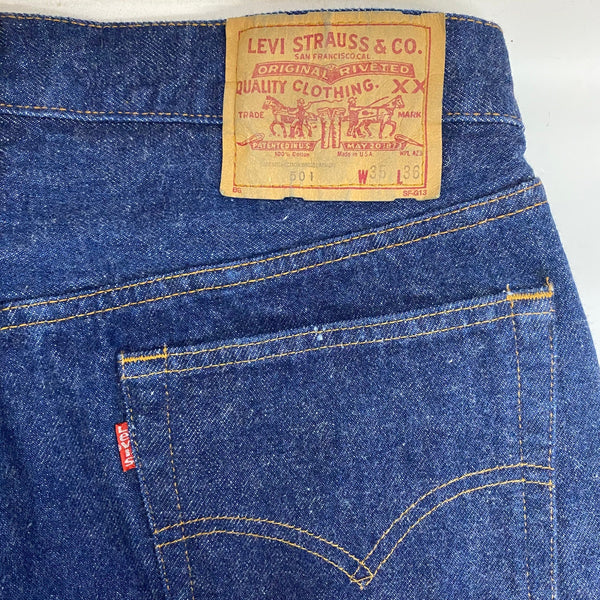 【曜日割引対象外】 リーバイス Levi's 80's 501 赤耳 バレンシア ワンウォッシュモデル 極美品 濃紺 デニム ブルー W35 L36サイズ 201MB-1200 VB
