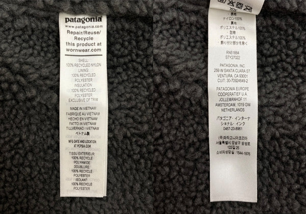 パタゴニア PATAGONIA ISTHMUS PARKA イスマス パーカ 裏ボア ダブルジップ アウトドア アウター 紺 27022 FA24 ジャケット ロゴ ネイビー Sサイズ 104MT-1425