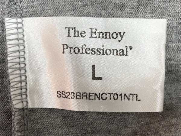 エンノイ ENNOY 23SS クルーネック 半袖 カットソー コットン COTTON 綿 MADE IN JAPAN 日本製 ラバーロゴ GRAY 灰色 SS23BRENCT01NTL Tシャツ ワンポイント グレー Lサイズ 104MT-1751