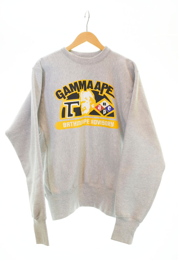 アベイシングエイプ A BATHING APE 20SS CLASSIC GAMMA APE CREWNECK グラフィック クルーネック スウェットシャツ グレー スウェット グレー Sサイズ 103MT-1748