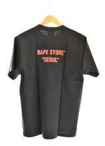 アベイシングエイプ A BATHING APE BAPE STORE SEOUL プリント 半袖Tシャツ 黒 Tシャツ ブラック Mサイズ 103MT-1118