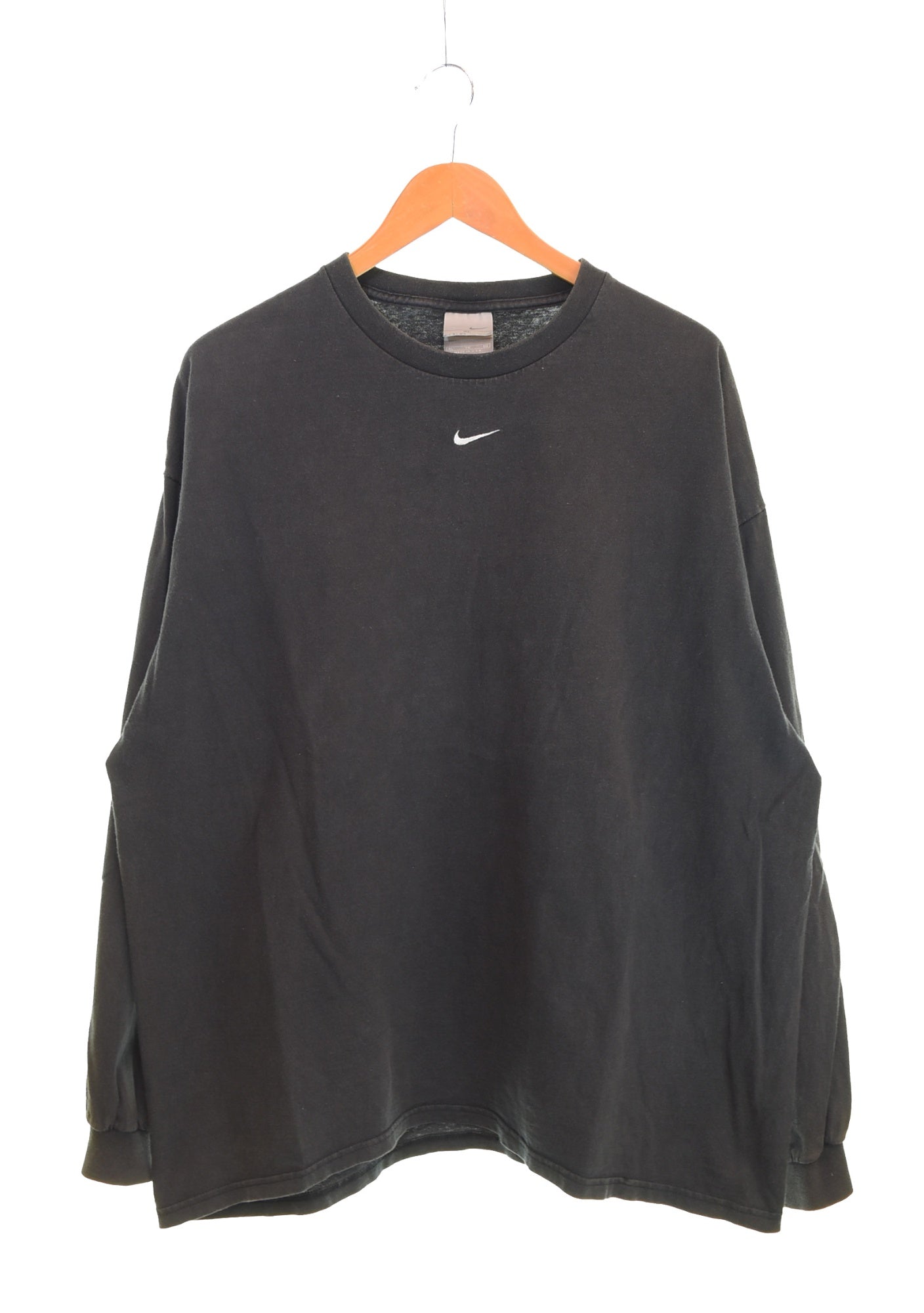 00s NIKE ゴツナイキプリント　サーマルカットソー　ロンT Mサイズ　黒 00s NIKE ゴツナイキプリント サーマルカットソー ロンT Mサイズ 黒