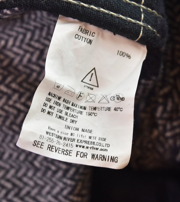 ウエストライド WESTRIDE ヘリンボーン ボーダー柄 パンツ ボトムスその他 ブラック 34 103MB-662