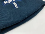 シュプリーム SUPREME 20AW CROSS BOX LOGO BEANIE クロス ボックス ロゴ ビーニー New Era 十字 ニット帽 紺 帽子 メンズ帽子 ニット帽 刺繍 ネイビー フリーサイズ 104H-54