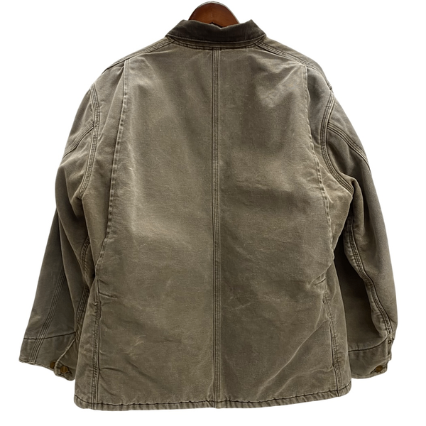 【曜日割引対象外】 カーハート Carhartt 90's Duck Chore Coat 裏地ブランケット カバーオール USA製 ジャケット ブラウン Lサイズ 201MT-3699 VB