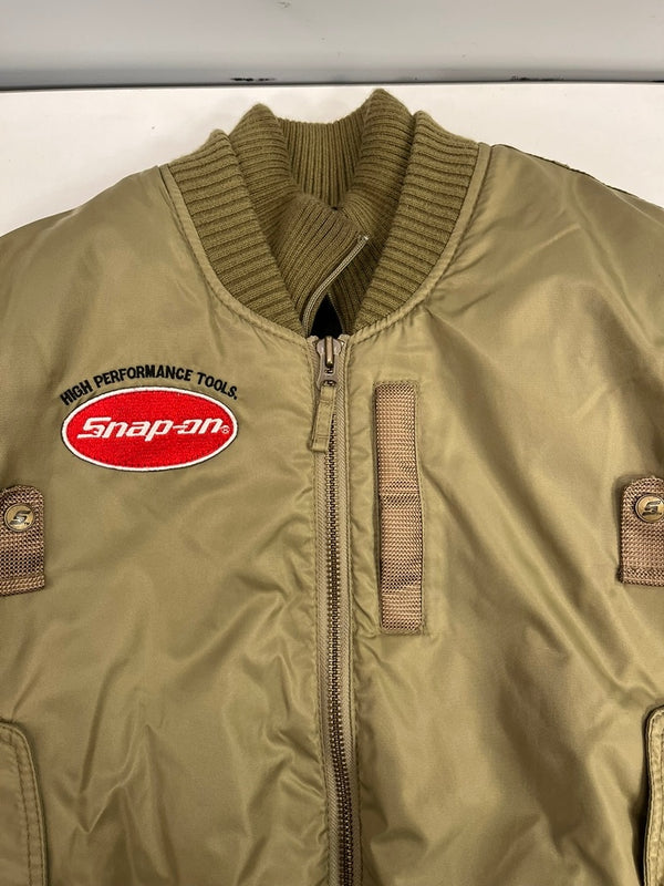 スナップオン Snap-on ナイロン 刺繍 プロテクター MA-1 ボンバージャケット バイカー ツーリング バイク 緑 ライナーセット S015111W ジャケット カーキ Mサイズ 101MT-5282