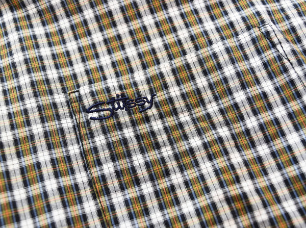 ステューシー  STUSSY 90s USA製 OLD STUSSY 紺タグチェックシャツ 長袖シャツ Lサイズ 103MT-3207