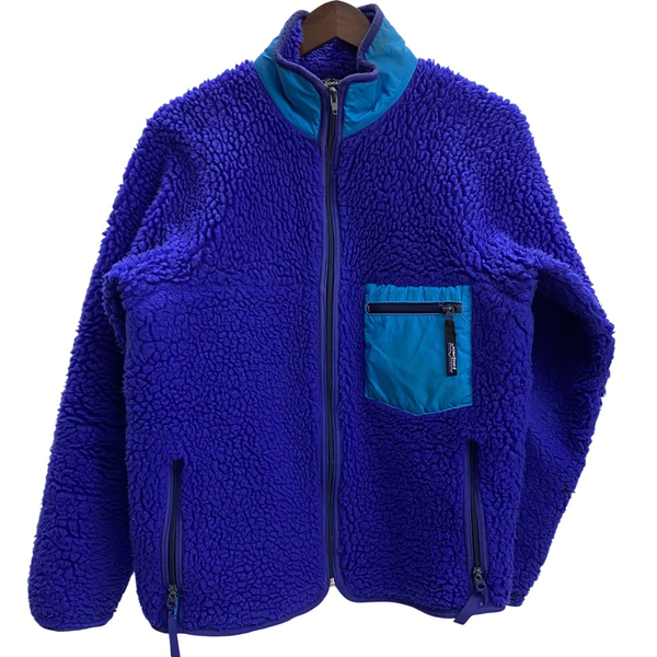 【曜日割引対象外】 パタゴニア PATAGONIA 80's レトロパイル カーディガン USA製 ジャケット ブルー Mサイズ 201MT-3742 VB