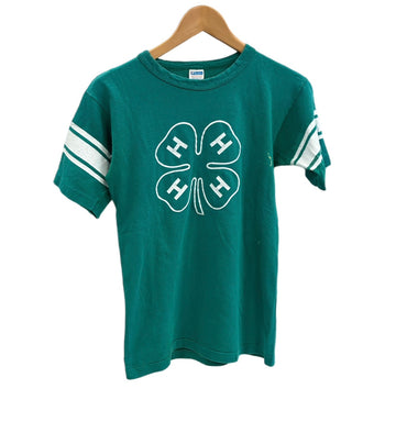チャンピオン Champion 70’s 70年代 バータグ 4-H CLUB Four Leaf Clover クローバー プリント vintage ヴィンテージ made in USA アメリカ製 Tシャツ グリーン Mサイズ 101MT-4118