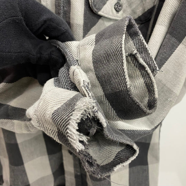 【曜日割引対象外】 ファイブブラザー FIVE BROTHER 80's ネルシャツ グレー USA製 長袖シャツ ブラック Mサイズ 201MT-4515 VB