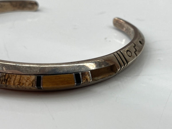 インディアンジュエリー Indian Jewelry Silver Bangle シルバー バングル wylie secatero ナバホ族 ブレスレッド 925 銀 メンズジュエリー インディアンジュエリー 総柄 シルバー 104A-71