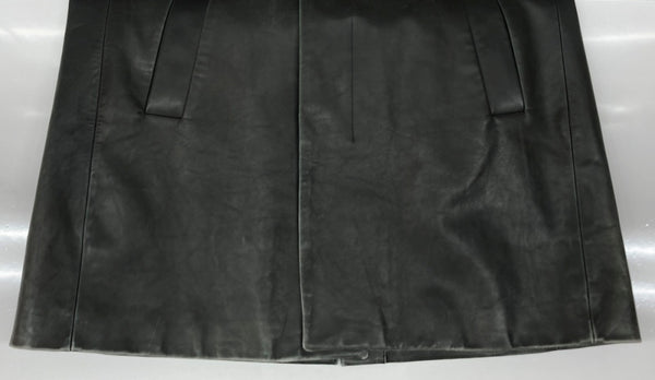 ケンゾー KENZO HOMME LEATHER LONG COAT レザー ロング コート ボタン アーカイブ 本革 アウター ジャケット 黒 ジャケット 無地 ブラック Lサイズ 104MT-1794