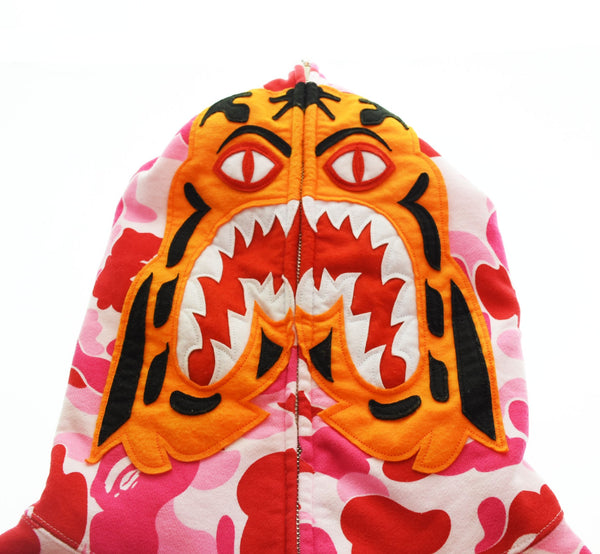 ア ベイシング エイプ A BATHING APE ABC Camo Tiger Zip Hoodie タイガー カモフラ フル ジップ フーディー  001ZPK801003M XL パーカ ピンク LLサイズ 103MT-2419