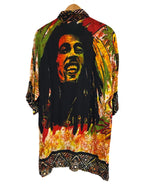 US古着 ボブマーリー ラスタ 柄シャツ 総柄  長袖シャツ マルチカラー 101MT-4586