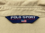 ラルフローレン RalphLauren Polo Sport ポロ スポーツ  90's SWING TOP スウィングトップ U.S.-67 バックプリント 茶 ジャケット ロゴ ベージュ 104MT-2299