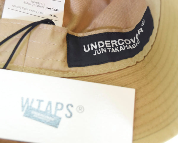 ダブルタップス WTAPS UNDERCOVER アンダーカバー 22SS ロゴ 刺繍 BUCKET HAT バケットハット ベージュ 221HCUCD-HT01S  帽子 メンズ帽子 ハット ロゴ ベージュ 103hat-9