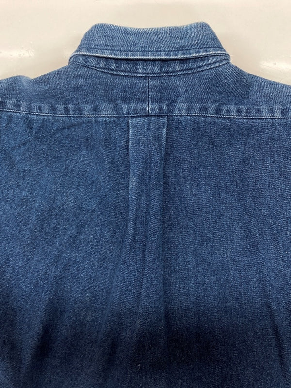 ラルフローレン RalphLauren POLO COUNTRY 90s BUTTONDOWN DENIM SHIRT ボタンダウン デニム シャツ 長袖 インディゴ 青 長袖シャツ ロゴ ブルー Sサイズ 104MT-2263