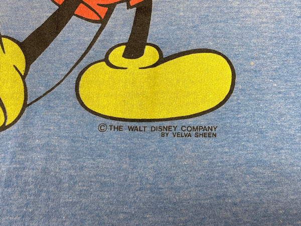 ヴィンテージ VINTAGE ITEM 90's Disney ディズニー ミッキー カリフォルニア Velva Sheen ベルバシーン リンガーT 青 Tシャツ キャラクター ブルー Mサイズ 104MT-408