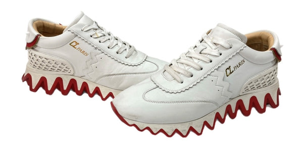 クリスチャンルブタン Christian Louboutin LOUBISHARK ルビシャーク カーフスキン レザー VERSION WHITE バージョンホワイト イタリア製 WHITE 白 3200517 WH43 レディース靴 スニーカー ホワイト SIZE40 104S-993