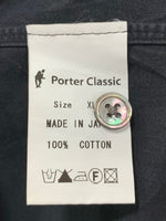 ポータークラシック PORTER CLASSIC 長袖シャツ 無地 ブラック XLサイズ 201MT-3794