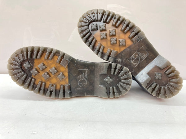 ドクターマーチン Dr.Martens MOLLY 6EYE IRIDESCENT CRACKLE BOOTS クラックルダブルソール  厚底 メタリック ガンメタル GUNMETAL BLACK 黒 ブーツ ブラック UK6 104S-812