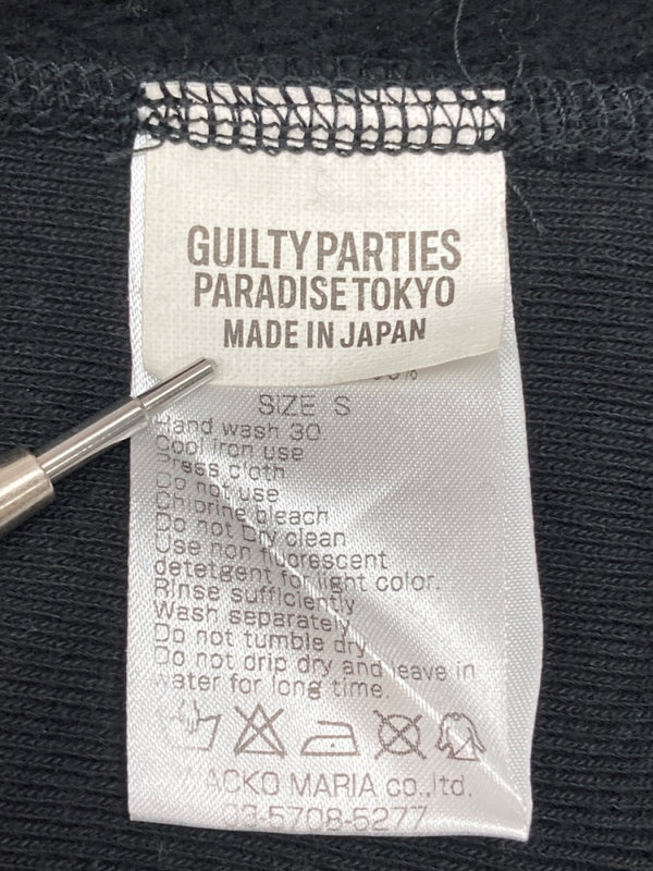 ワコマリア WACKO MARIA ×NECK FACE ネックフェイス GUILTY PARTIES スウェット フーディ パーカー 黒 パーカ プリント ブラック Sサイズ 104MT-2229