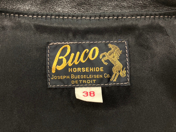 リアルマッコイズ  THE REAL McCOY'S BUCO J-100 SINGLE RIDER'S JACKET シングル ライダース レザー ホースハイド ペイント DETROIT サイズ 38 ジャケット スカル ブラック 104MT-280