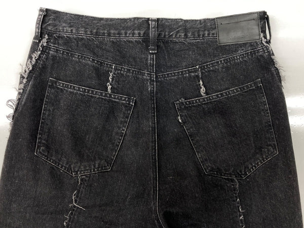 ジエダ Jieda SWITCHING CARGO DENIM PANTS カーゴ デニム パンツ ジップフライ ワイド ジーンズ ブラックデニム 黒 無地 Jie-23W-PT05 デニム ブラック サイズ2 104MB-398