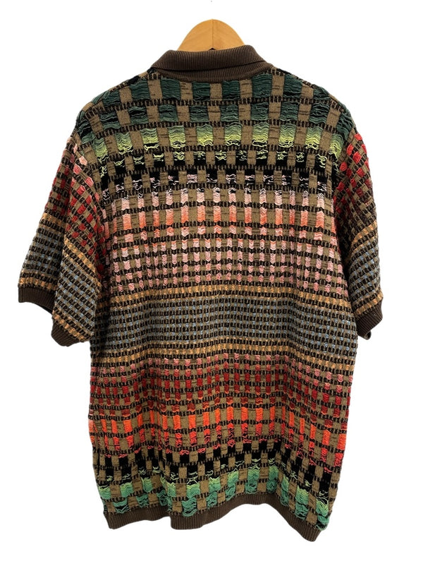 シュプリーム SUPREME 23SS Gradient Grid Zip Up Polo グラディエント グリッド ジップアップ ニット ポロ  半袖シャツ マルチカラー Lサイズ 101MT-4553