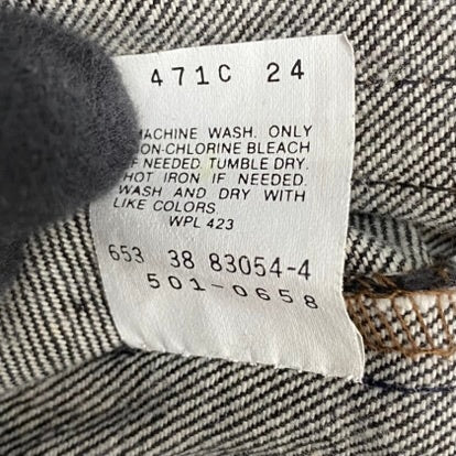 【曜日割引対象外】 リーバイス Levi's 80's 501 デッドストック 先染めブラック USA製 501-0658 デニム ブラック W30 L36サイズ 201MB-954 VB