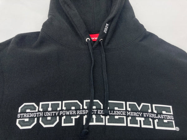 シュプリーム SUPREME 24FW Collegiate Acronym Hooded Sweatshirt カレッジエイト アクロニム フーディ スウェット 黒 パーカ ロゴ ブラック Mサイズ 104MT-1826