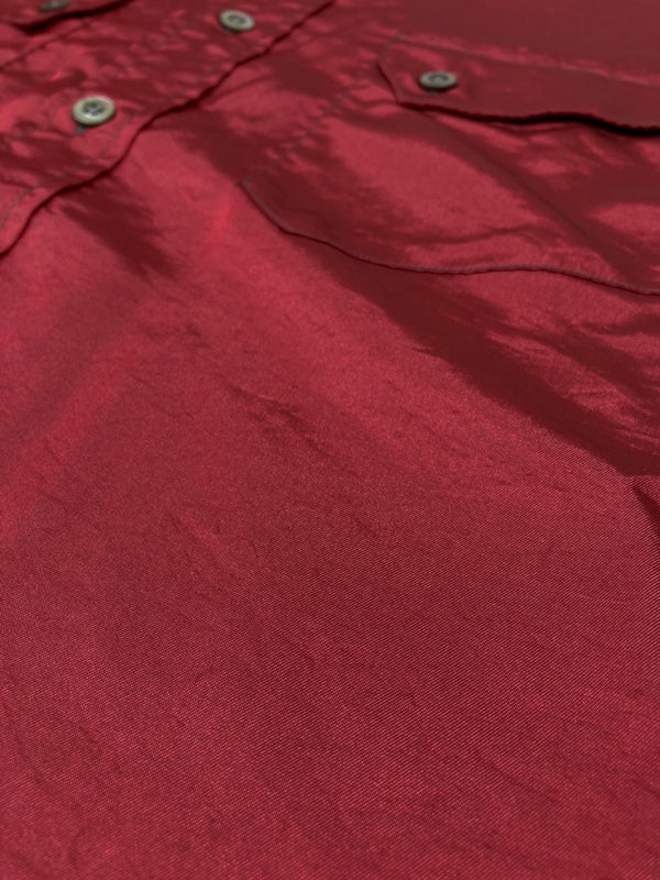 ダブルアールエル RRL 90s WESTERN SHIRT ウエスタン シャツ ボタン 長袖 三ツ星タグ Ralph Lauren 赤 長袖シャツ 無地 レッド Mサイズ 104MT-2247