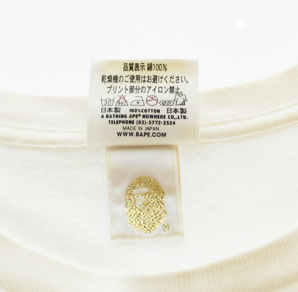 ステューシー STUSSY × ア ベイシング エイプ A BATHING APE SURVIVAL OF THE FITTEST コラボ Tee ストックロゴ SSリンク ロゴ Tシャツ ホワイト Sサイズ 103MT-3101