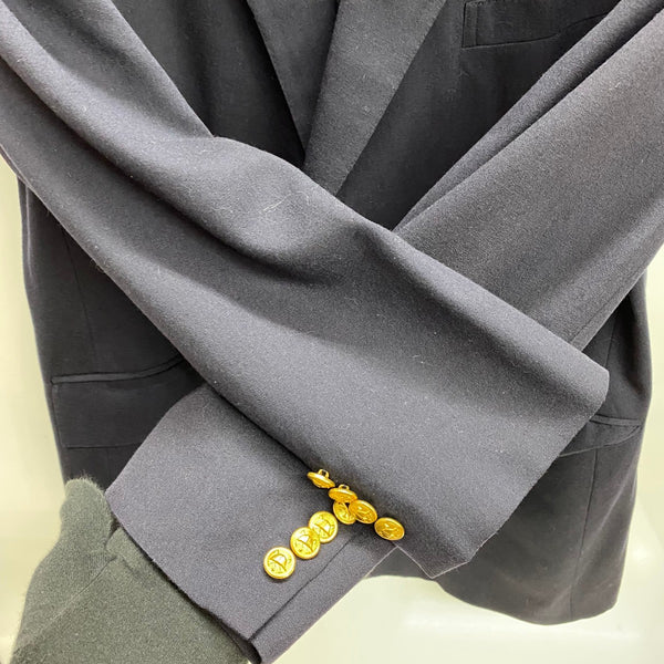 【曜日割引対象外】 ラルフローレン RALPH LAUREN 80's 90's 紺ブレ 金ボタン テーラードジャケット USA製 ジャケット ネイビー 201MT-4492 VB