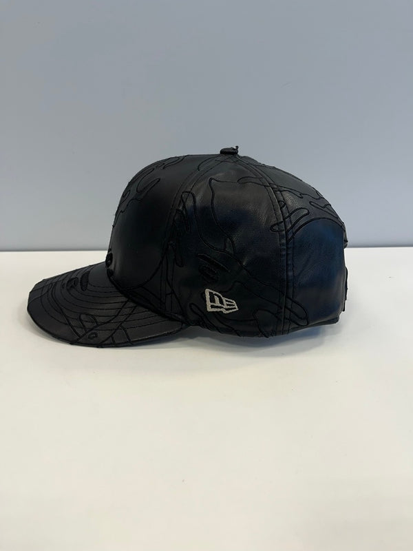 ア ベイシング エイプ A BATHING APE New Era ニューエラ 合皮 レザー 黒 AAPCPM4785XXD 帽子 メンズ帽子 キャップ ブラック 101hat-158