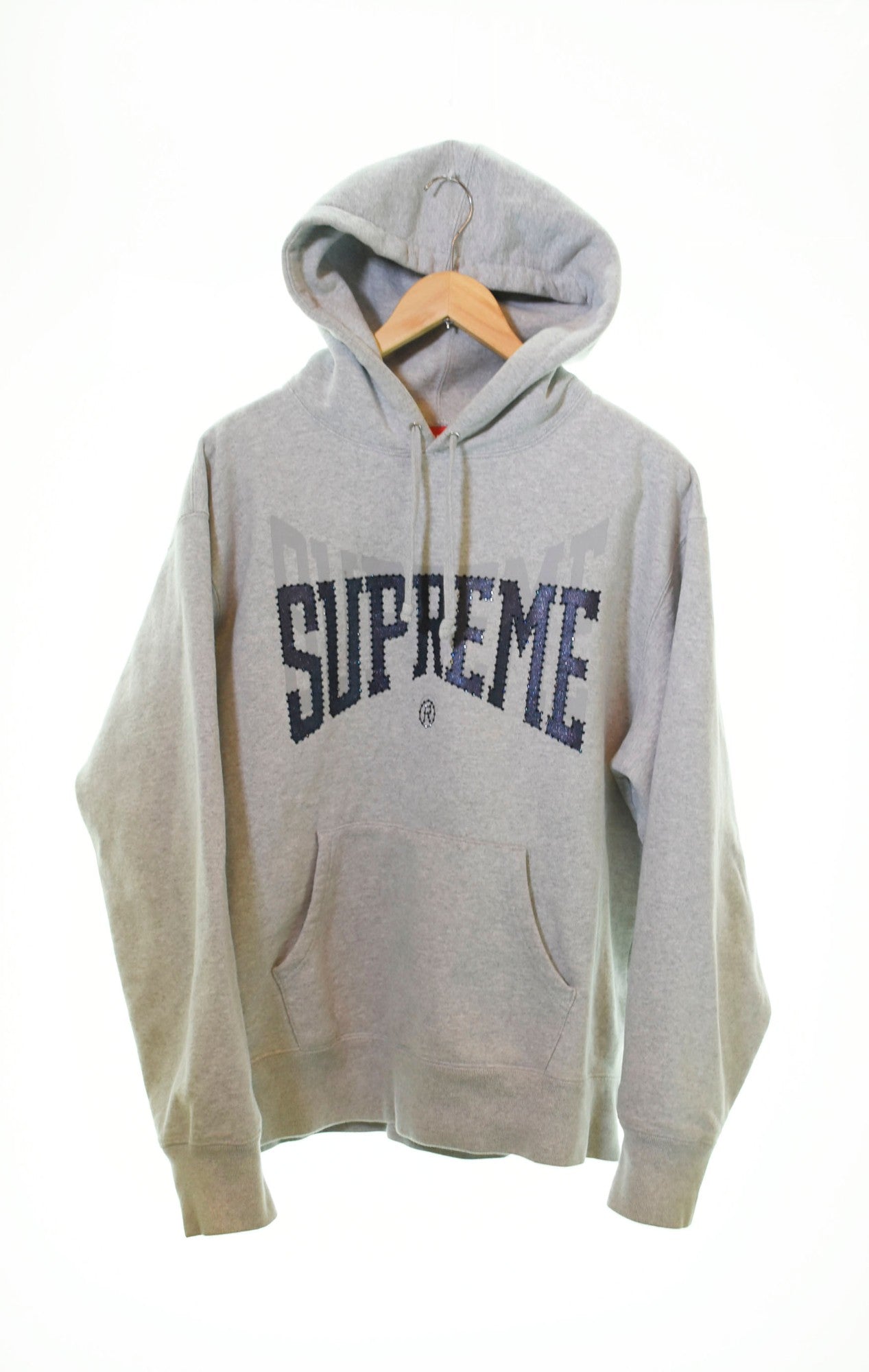 シュプリーム SUPREME 22AW ラインストーンシャドースウェット パーカー グレー パーカ プリント グレー Mサイズ 103MT-408 |  古着通販のドンドンサガール