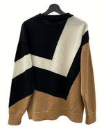 クルニ CULLNI 24AW Diagonal Line Multi Color Pullover Knit プルオーバー ニット セーター クルーネック 白 茶 黒 24-AW-043 サイズ 1 セーター 無地 マルチカラー 104MT-1133