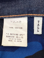 アベイシングエイプ A BATHING APE Milo Face Denim Pants マイロ フェイス デニム パンツ ジーンズ 紺 プリント デニム ネイビー TALL 104MB-369