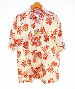 デューク カハナモク DUKE KAHANAMOKU SPECIAL EDITION DUKE'S PINEAPPLE アロハ シャツ レーヨン TOYO ENTERPRISE  DK36201 XXL 半袖シャツ ホワイト 3Lサイズ 103MT-2844