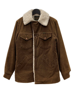 ラングラー Wrangler RANCH COAT ランチ コート 裏ボア コーデュロイ ボタン アウター ジャケット Wrange Coat 茶 ジャケット ロゴ ブラウン Sサイズ 104MT-1715