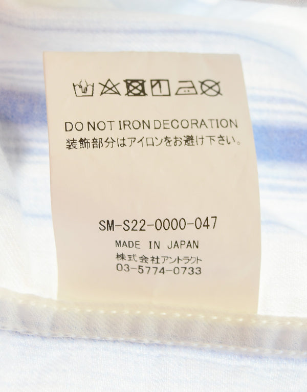セントマイケル SAINT MICHAEL 22ss STRIPE PJ SHIRT ストライプ パジャマ シャツ SM-S22-0000-047 長袖シャツ ブルー Lサイズ 103MT-3234