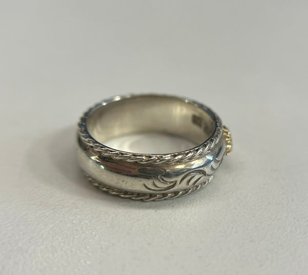 アリゾナフリーダム ARIZONA FREEDOM R-45a ゴールド小太陽神 唐草 ネイティブ系  メンズジュエリー・アクセサリー 指輪・リング シルバー 101G-212