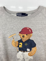ラルフローレン RalphLauren 90s POLO BEAR SWEATSHIRT ポロ ベア スウェットシャツ トレーナー 裏起毛 灰 スウェット ロゴ グレー Mサイズ 104MT-2303