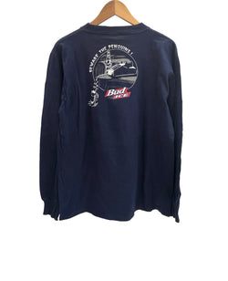 ヴィンテージ vintage 90's 90年代 Changes BUD LIGHT BUD ICE バドライト ペンギン 企業T 両面プリント アメリカ製 MADE IN USA ロンT ネイビー Lサイズ 101MT-4109