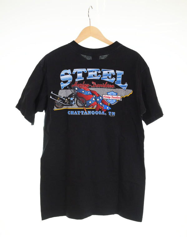ハーレーダビッドソン Harley Davidson 90s USA製 バックプリント 半袖Tシャツ Tシャツ ブラック Mサイズ 103MT-2804