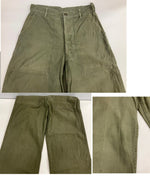 ミリタリー MILITARY 50's 50年代 US ARMY  OG-107 ベイカーパンツ 初期型 サイドアジャスター ボタンフライ コットンサテン Vintage ヴィンテージ ボトムスその他 カーキ 101MB-674