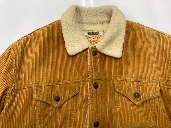 リーバイス Levi's 60s 60年代 SLIM FIT JACKET スリムフィットジャケット コーデュロイ 太畝 ボアジャケット BIG E 茶 ジャケット 無地 ブラウン 104MT-1989